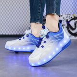 MOF Kids LED Light-Up Roller Skate Shoes - USB Rechargeable