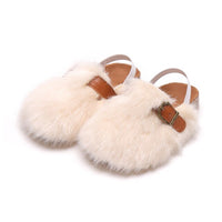 MOF Kids girls autumn casual slippers with fur