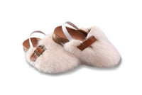 MOF Kids girls autumn casual slippers with fur