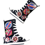 MOF Kids autumn hi-top shoes rhinestone canvas hi-top sneakers for girls